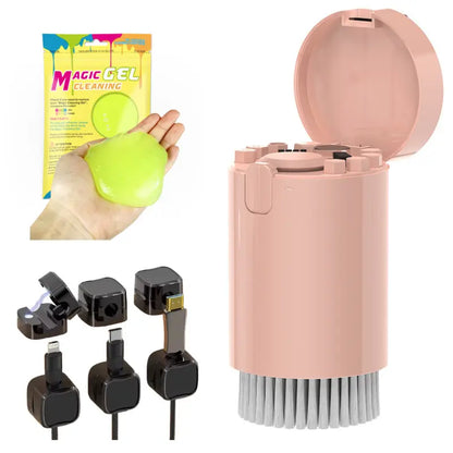 Burnphoria Electronic Cleaning Bundle: 20-in-1 Cleaning Kit, Cleaning Gel, and 3-Pack Charging Cable Clips