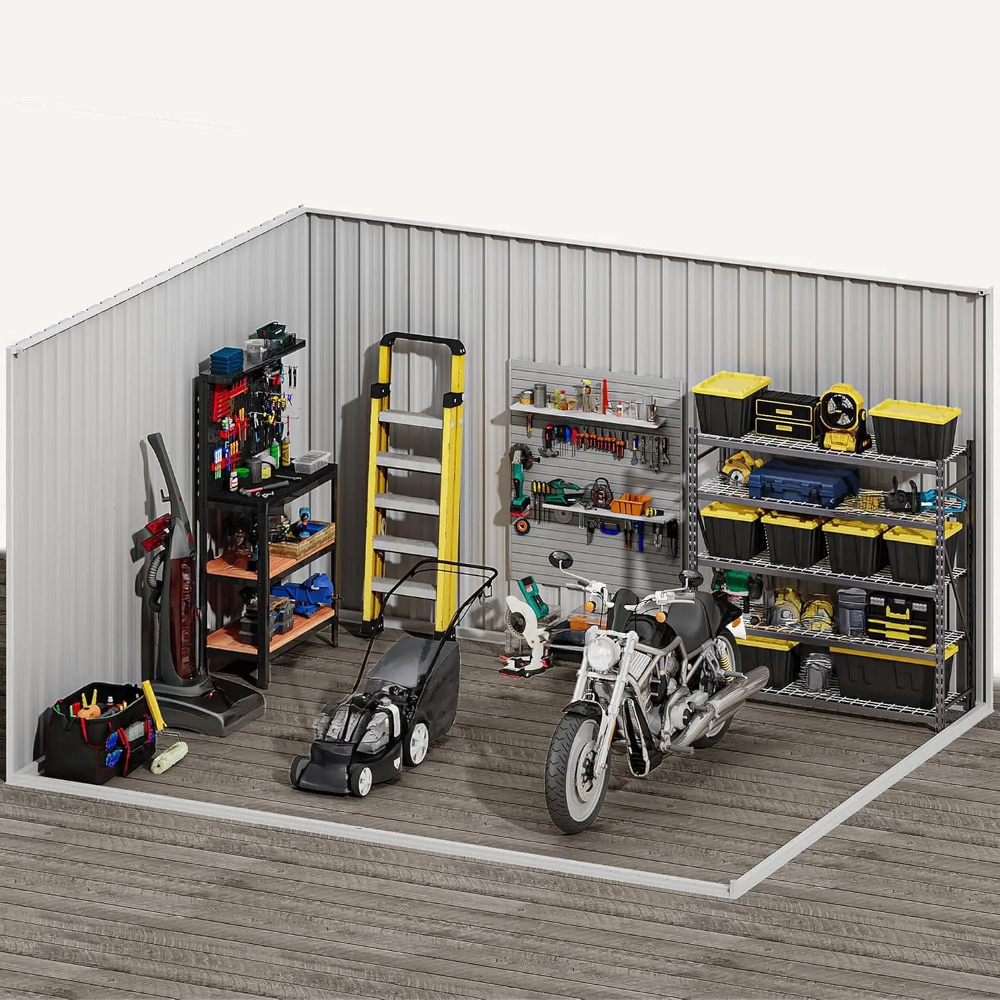 Yitahome 5 X 3 Ft/7 X 5 Ft/10 X 8 Ft Large Metal Outdoor Storage Shed, Heavy Duty Tool Storage Sheds for Backyard Patio Lawn - Ideal for Bicycles, Garden Tools, and Lawn Equipment, Easy-To-Assemble