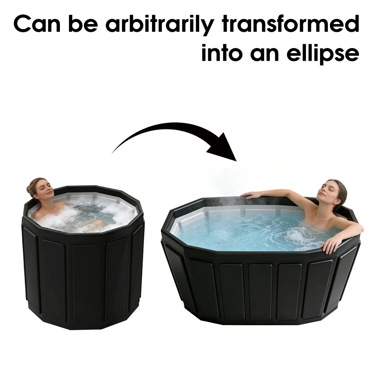 Portable Bathtub for Adults, Foldable Soaking Bathtub for Hot SPA & Ice Bath, Foldable Small Bathtub for Bathing, 6-Layer Insulated Portable Tub, Space-Saving（25.6" × 41.3"）#Summervibes