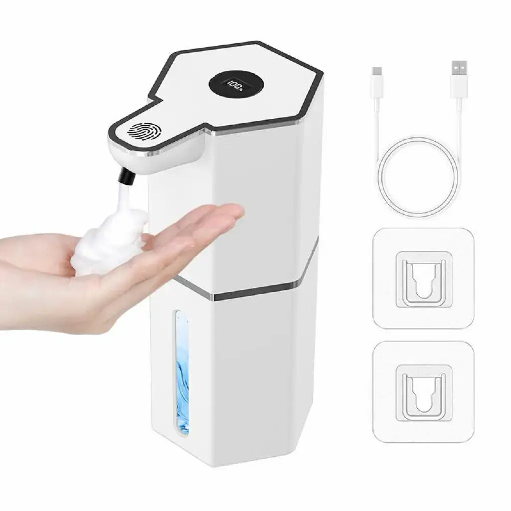 Automatic Touchless Soap Dispenser with Smart Sensor, USB Rechargeable, Waterproof, 12oz Capacity, Wall Mounted, 4 Adjustable Levels - Ideal for Bathroom and Kitchen Essentials, Perfect Gift Idea