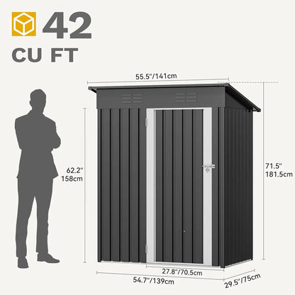 Yitahome 5 X 3 Ft/7 X 5 Ft/10 X 8 Ft Large Metal Outdoor Storage Shed, Heavy Duty Tool Storage Sheds for Backyard Patio Lawn - Ideal for Bicycles, Garden Tools, and Lawn Equipment, Easy-To-Assemble
