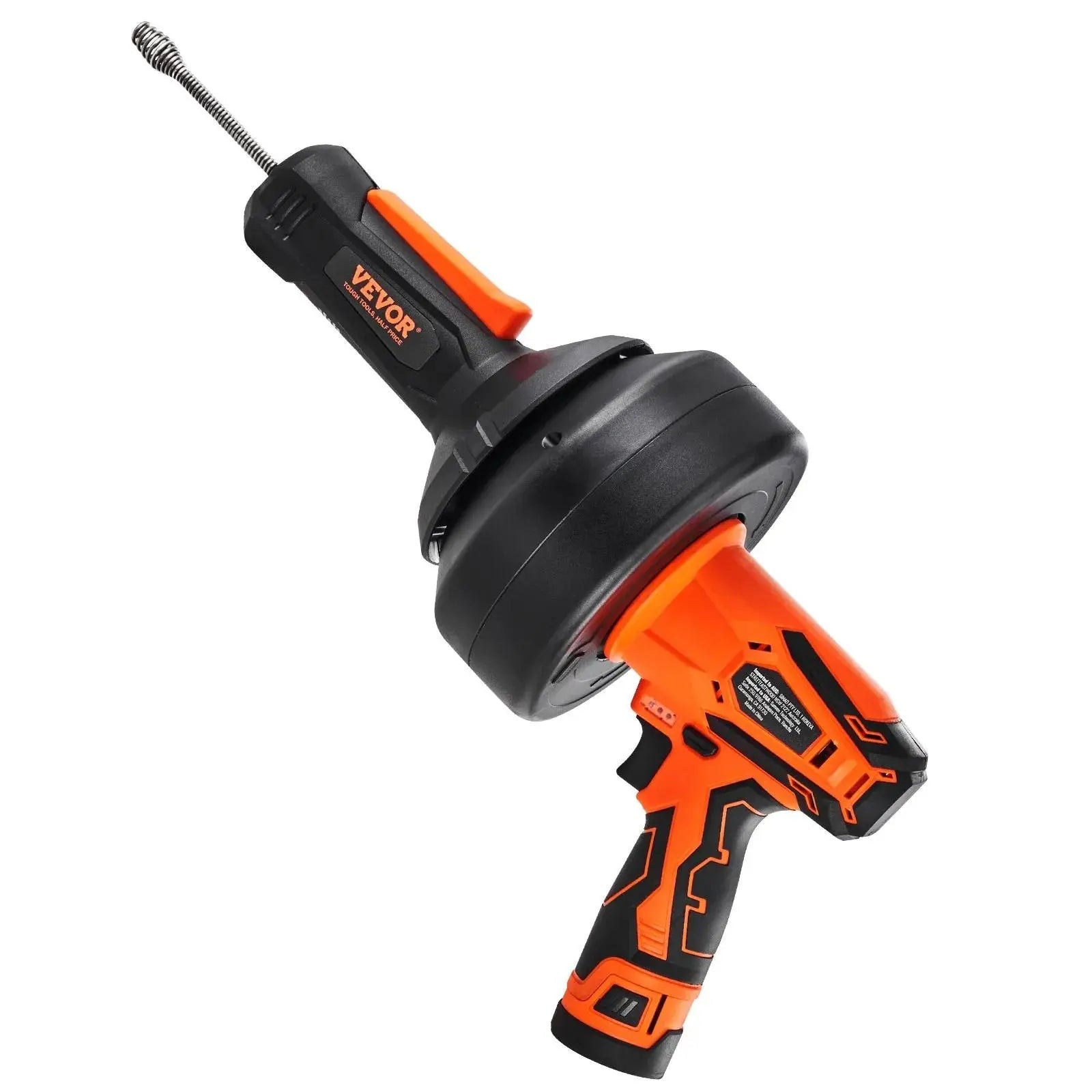 VEVOR 12V Electric Drain Auger, Summervibes, 25FT Cordless Plumbing Snake Auto Feed, Pipeline Snake Drain Clog Remover with Power Drill for 3/4"-2" Pipes, 2.0Ah Battery and Charger Included