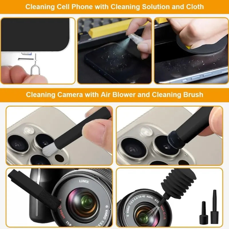 Burnphoria Electronic Cleaning Bundle: 20-in-1 Cleaning Kit, Cleaning Gel, and 3-Pack Charging Cable Clips