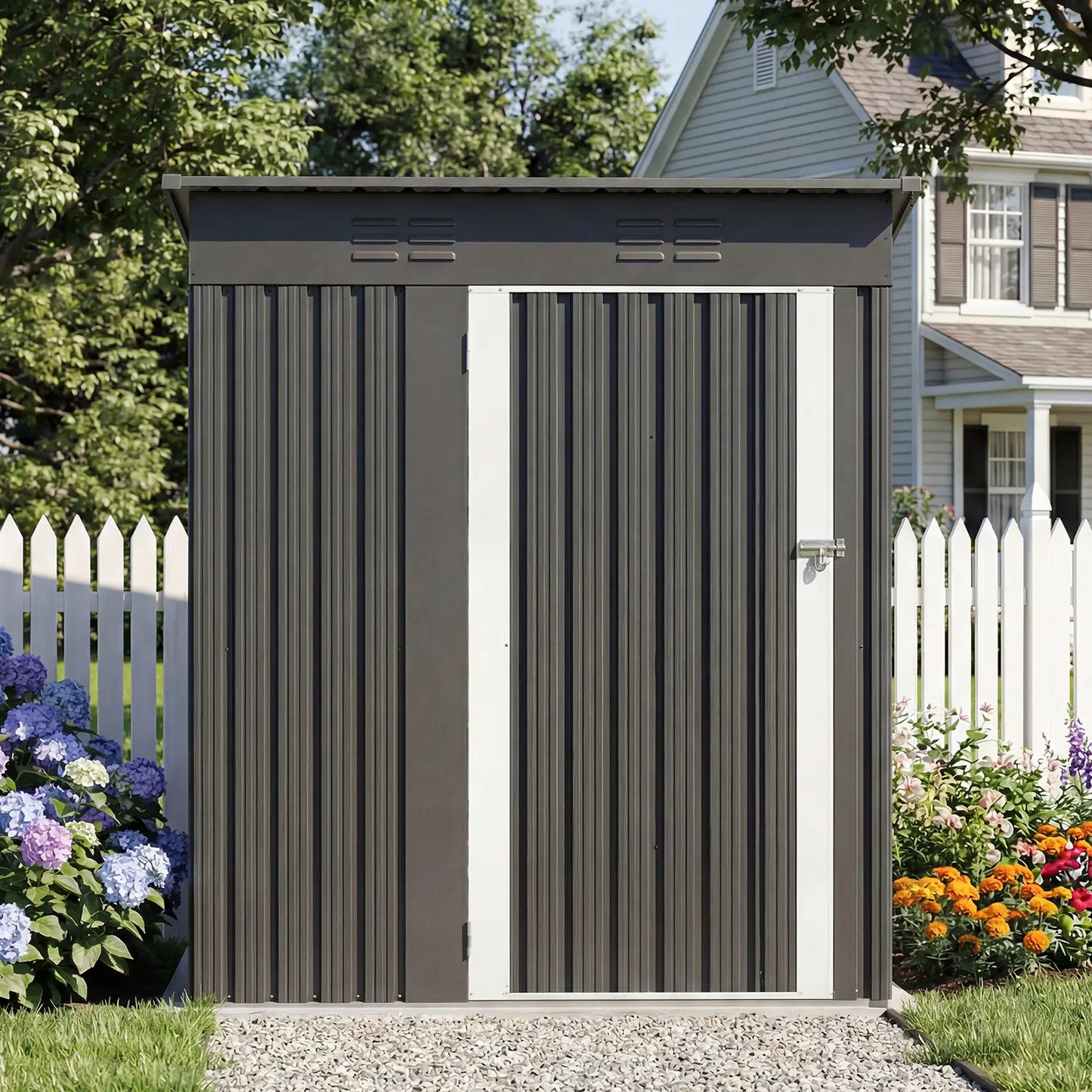 Yitahome 5 X 3 Ft/7 X 5 Ft/10 X 8 Ft Large Metal Outdoor Storage Shed, Heavy Duty Tool Storage Sheds for Backyard Patio Lawn - Ideal for Bicycles, Garden Tools, and Lawn Equipment, Easy-To-Assemble