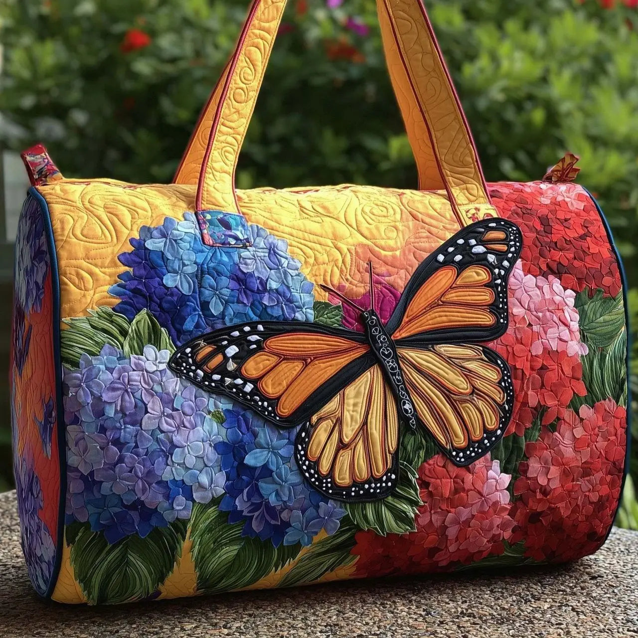 Unisex Boho Quilted Weekender Travel Bag, Lightweight & Comfortable, Hippie Design