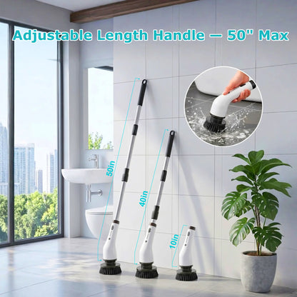 【Mother'S Day Gift】Cordless Electric Spin Scrubber, IPX7 Waterproof, 8 Brush Heads, Long Battery Life, Adjustable Speed, Extendable Handle, Durable Multi-Surface Kitchen Gadget, Kitchen Bathroom Cleaning Helper - Spin Mop, Utensils