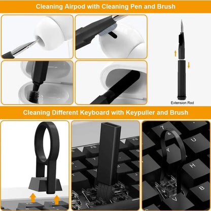 Burnphoria Electronic Cleaning Bundle: 20-in-1 Cleaning Kit, Cleaning Gel, and 3-Pack Charging Cable Clips