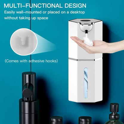Automatic Touchless Soap Dispenser with Smart Sensor, USB Rechargeable, Waterproof, 12oz Capacity, Wall Mounted, 4 Adjustable Levels - Ideal for Bathroom and Kitchen Essentials, Perfect Gift Idea