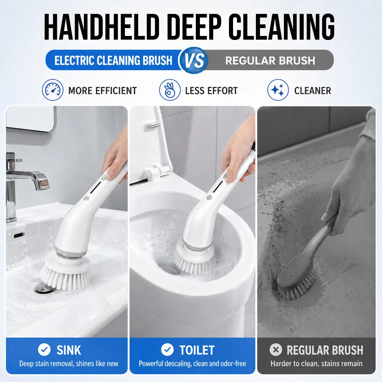 【Mother'S Day Gift】Cordless Electric Spin Scrubber, IPX7 Waterproof, 8 Brush Heads, Long Battery Life, Adjustable Speed, Extendable Handle, Durable Multi-Surface Kitchen Gadget, Kitchen Bathroom Cleaning Helper - Spin Mop, Utensils