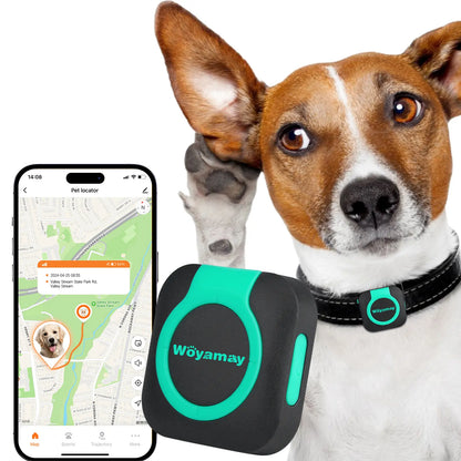Woyamay GPS Tracker for Dogs and Cats, Tracker with Health Monitor, Mini GPS Pet Tracker, Waterproof&Light, Any Collar(Android& Ios Universal) Map Sim