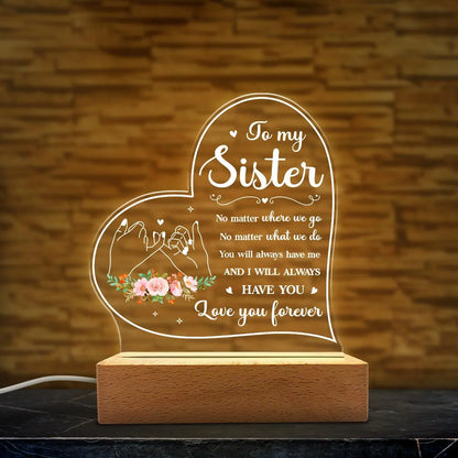SANDJEST Mother'S Day Acrylic Night Light Table Bedside Bedroom USB Powered Decorative Light, Home Decoration, Gift for Sister Grandma