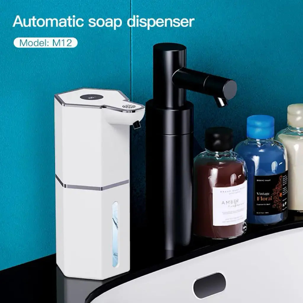 Automatic Touchless Soap Dispenser with Smart Sensor, USB Rechargeable, Waterproof, 12oz Capacity, Wall Mounted, 4 Adjustable Levels - Ideal for Bathroom and Kitchen Essentials, Perfect Gift Idea