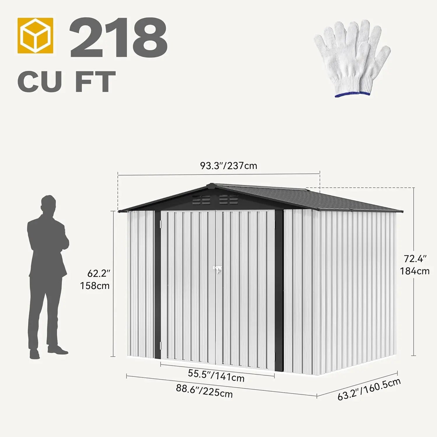 Yitahome 5 X 3 Ft/7 X 5 Ft/10 X 8 Ft Large Metal Outdoor Storage Shed, Heavy Duty Tool Storage Sheds for Backyard Patio Lawn - Ideal for Bicycles, Garden Tools, and Lawn Equipment, Easy-To-Assemble