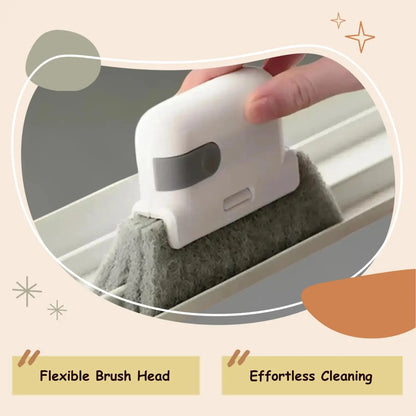 Grey Window Groove Cleaning Brush, 1 Count Portable Handheld Window Track Cleaning Brush, Multifunctional Cleaner Tools for Door Gap Track, Household Essentials, House Cleaning Tools, Household Items, Versatile Cleaning Tool, Window Cleaning Kit