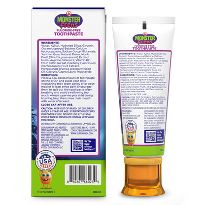 Gurunanda Kids Hydroxyapatite Toothpaste | 25% Xylitol | Fluoride-Free | Strawberry Mango Flavor | Safe to Swallow | 4.2 Oz